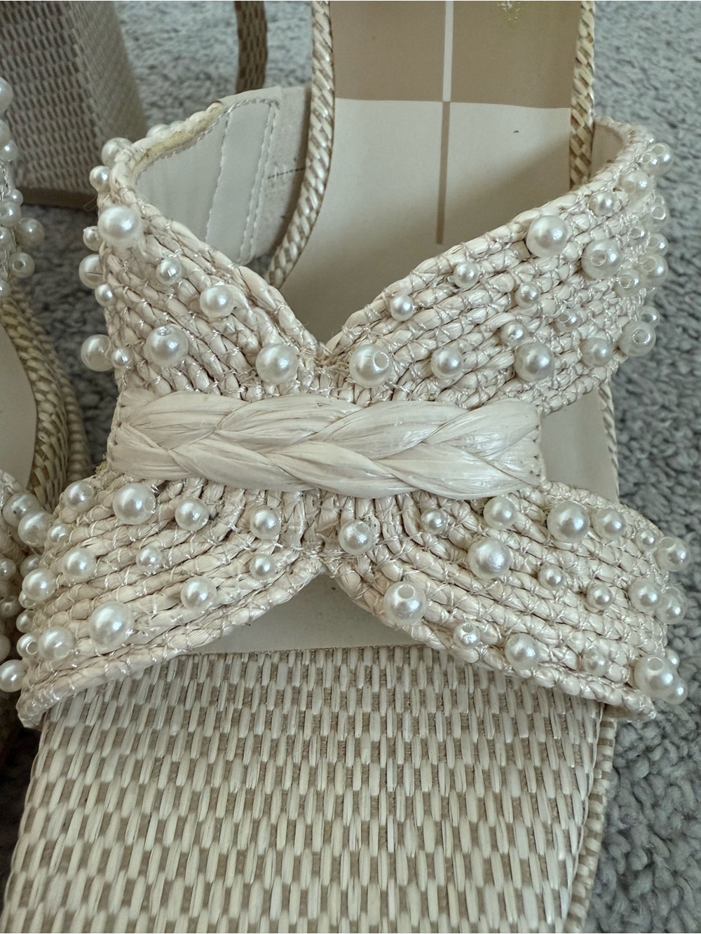 Dolce Vita Aries Pearl-Embellished Block Heel Sandals - Picture 6 of 10